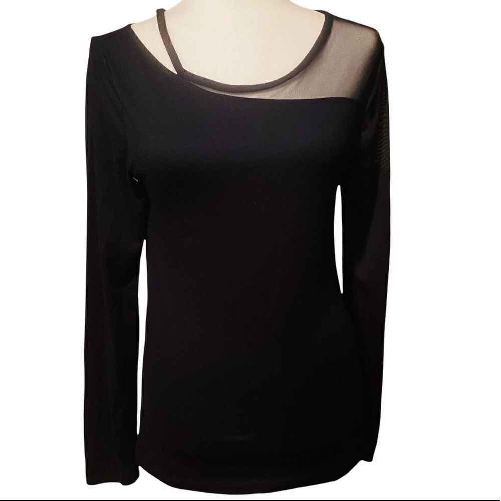 Fabletics Black Cut Out Shirt Size Small